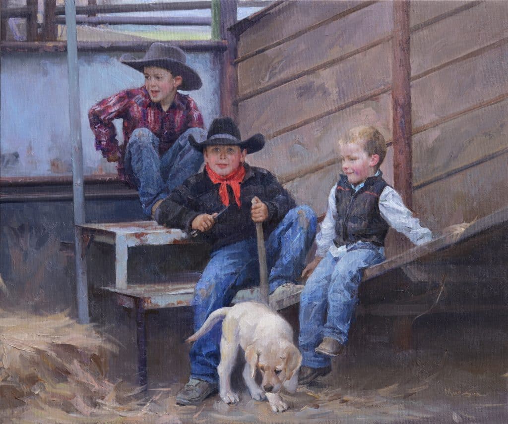 SITU MIAN The Cowboys oil on canvas x $