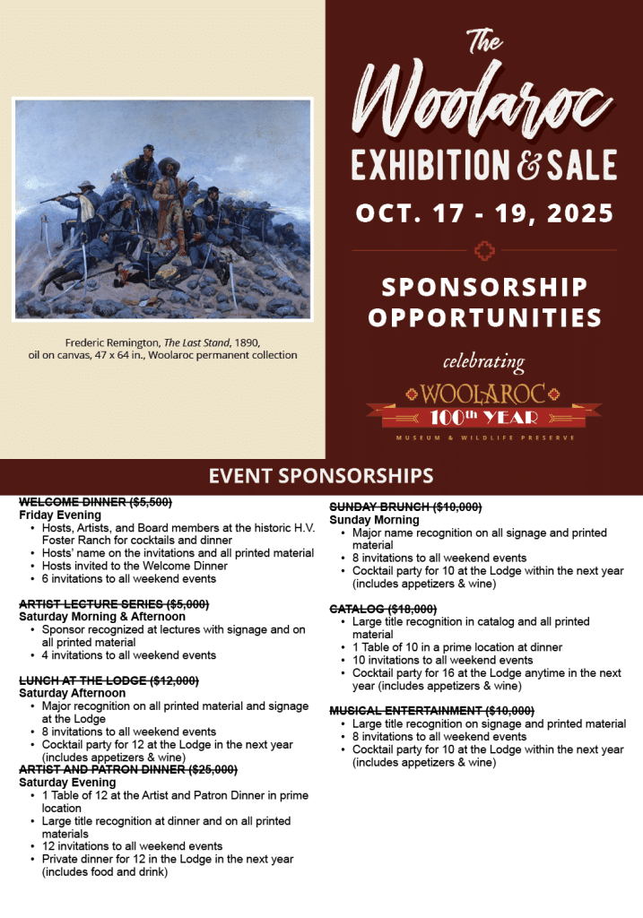 The Woolaroc Art Show Sponsorship Opportunities